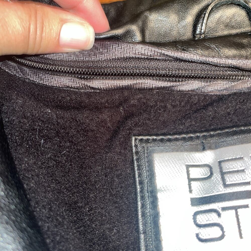 Pelle Studio Leather Jacket Men’s L Black Wilson’s Jacket Liner Tie - Picture 3 of 5